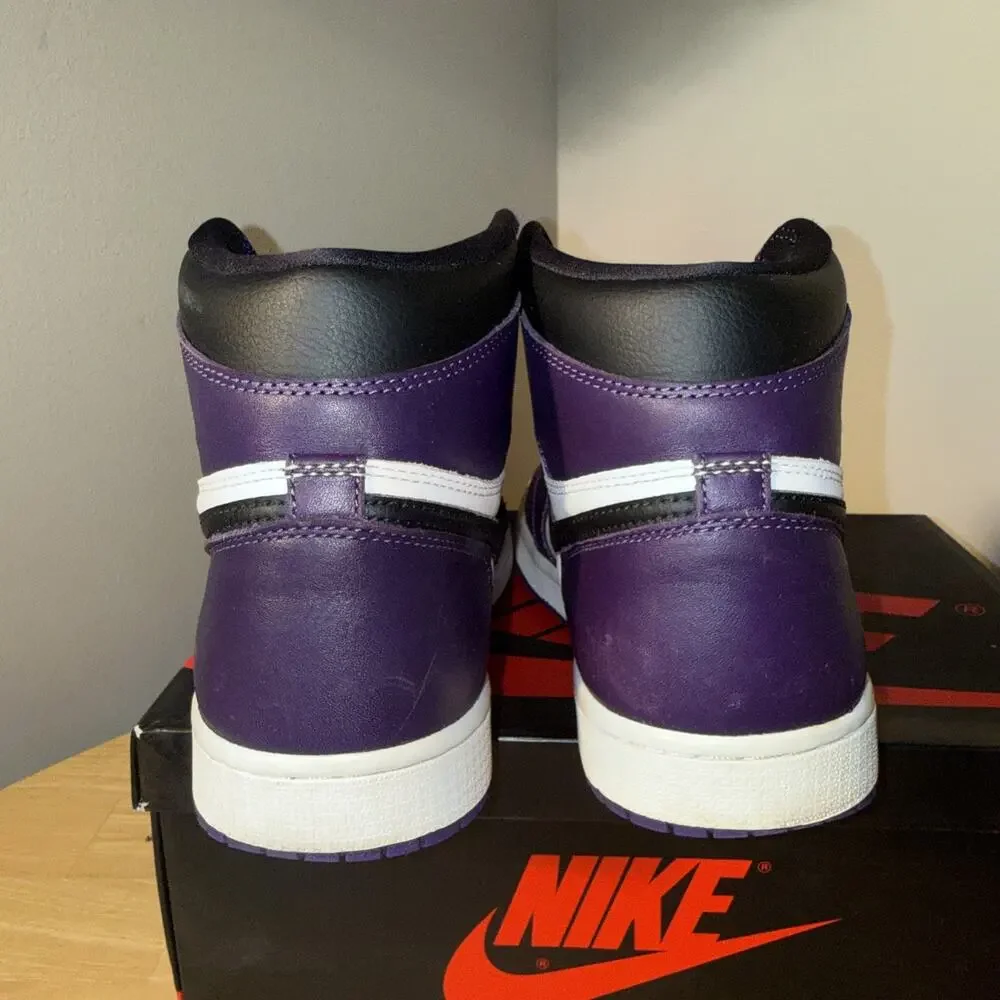 Size 9.5 Men Jordan 1 Retro High OG Court Purple 2.0 2020 With Box 555088-500